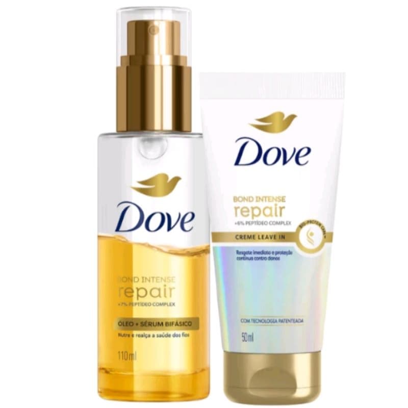 Kit Óleo e Sérum Capilar Bifásico Dove Bond Intense Repair 110ml + Leave-In Capilar Dove Bond Intense Repair Creme 50ml