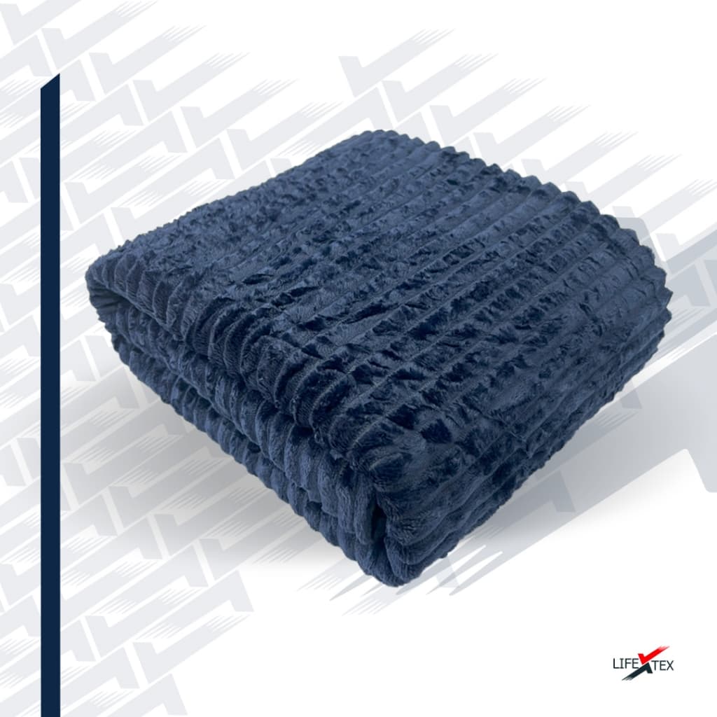 Cobertor Manta Aveludada Canelada 200 x 180 Cm Varias Cores